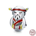 925 Sterling Silver God of Wealth pendant charm with vibrant red and yellow enamel - God of Wealth