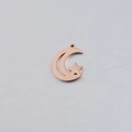 Colgante de luna y estrella de acero inoxidable pulido espejo en color oro rosa - 18*22.4mm Luna Estrella / Oro rosa