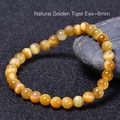 Natuurlijk gouden tijgeroog kralenarmband 6mm met glanzend kattenoogeffect uniseks - Natuurlijke Gouden Tijgeroog (6mm)