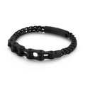 Pulsera negra de cadena de moto en acero inoxidable con cierre magnético para hombre - Negro