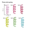 Detail of six colorful spring spiral embroidery patches with dimensions 4.5cm x 1.5cm - 6Pcs 3-Loop Spiral Set