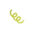 Yellow spring-shaped embroidered patch for DIY clothing accessories on white background - 2-Loop Spiral - Yellow