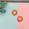 Red tomato slice pendant charms in alloy oil drip finish for DIY jewelry making - Tomato