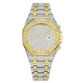 Orologio da uomo di lusso con diamanti e datario in finitura bicolore oro e argento - Bicolore (Oro e Argento)