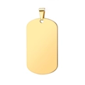 Polished golden stainless steel rectangle identification dog tag pendant with hanging ring - Round Corner Gold 4.9*2.8*0.18cm