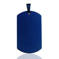 Customizable blue rectangle stainless steel dog tag pendant for pet ID or army style - Sharp Corner Blue 4.9*2.8*0.18cm