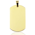 Golden rectangular stainless steel blank tag with rounded corners for pet or military use - Sharp Corner Gold 4.9*2.8*0.18cm