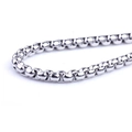 Polished silver stainless steel box chain necklace with durable link craftsmanship - 3mm x 60cm Box Chain