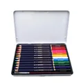 Juego de 12 lápices de colores acuarelables en caja metálica con pincel - Doce colores