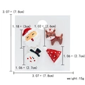 Dettaglio delle dimensioni delle spille natalizie in acrilico con Babbo Natale e renna - Stile Babbo Natale e Pupazzo di Neve (BC18Y1007-5)