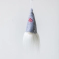 Gnomo natalizio nordico in feltro grigio con fiocco di neve rosso ricamato per albero - No.3 (Grigio Ricamo Fiocco di Neve)