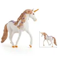 White Petal Elf Horse toy with brown mane and golden horn details for kids - Petal Fairy Horse (PL-127-1238)