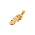 Golden Virgin Mary pendant with relief design and sparkling zircon halo detail - Gold Color Pendant (KP82543-KHX)