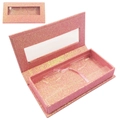 Scatola per ciglia finte glitter rosa con vassoio trasparente in vista aperta e chiusa - Glitter Rosa Arcobaleno