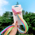 Glittery butterfly hair clip with colorful rainbow tinsel tassel extensions for girls - 6# Shiny Bow
