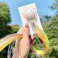 Rainbow gradient hair extension with Mickey shaped glitter clip and shiny tinsel - 10# Quicksand Mouse Shape