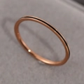 Minimalist slim rose gold stainless steel ring with black enamel line inlay - US 5 / Black