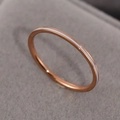 Minimalist 18k rose gold titanium steel ring with a thin white enamel inlay - US 5 / White