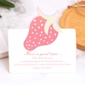 Carte de vœux blanche minimaliste avec motif fraise rose et bénédictions en anglais - Fraise Verte