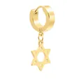 Orecchino a cerchio in acciaio inossidabile dorato con pendente a esagono - Esagramma Color Oro / 1 Pezzo