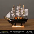 Maqueta de velero vintage de madera negra hecha a mano, decoración de mesa de 16cm - 16cm Negro