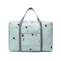 Foldable waterproof mint green travel bag with modern geometric print and top handles - Thickened Blue Geometric