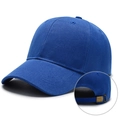Gorra de béisbol azul real de seis paneles con hebilla de metal y tejido de sarga - Azul Real (Hebilla de Metal)