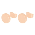 Minimalist geometric circular stud earrings in rose gold finish with metal backings - Round / Rose Gold