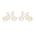 Minimalist golden bicycle stud earrings for women with detailed sports frame design - Bicycle / Gold