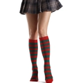 Rainbow striped mid-calf cotton socks in vibrant red and green horizontal patterns - Red Green Wide Stripes