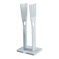 Foldable plastic drying rack with drain tray for household gloves and rags on countertop - Blue