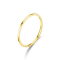 Macro shot of 1mm gold titanium steel minimalist ultra-thin band ring in high polish - US 7 / 1mm Gold