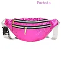 Fuchsia kaleidoscope laser running waist bag with waterproof PU and adjustable strap - Fuchsia Kaleidoscope
