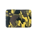 Schlankes Camouflage-Kartenetui aus PU-Leder mit Fächern und gelbem Muster - Camouflage Gelb / Gelb
