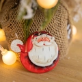 Calamita per frigorifero Babbo Natale 3D in resina con sfondo natalizio festivo - Babbo Natale