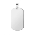 Polished silver stainless steel military dog tag pendant with round attachment ring - Round Corner Silver 4.9*2.8*0.18cm