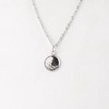 Detail of silver stainless steel necklace with 12mm round fish scale texture pendant - Silver Fish Scale (10)