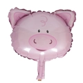 Mini cartoon pink pig head foil balloon for kids party decoration on white background - Mini Pig Head