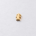 Close-up of golden stainless steel girl-shaped charm bead for DIY jewelry making - 18K Gold Plated