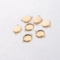Lot de 7 supports de pendentif ronds en acier plaqué or avec doubles boucles pour bijoux - Diamètre Intérieur 12mm / Doré