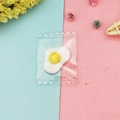 Mini-Harz-Spiegelei-Anhänger in transparenter Tasche für DIY-Schmuckherstellung - Spiegelei