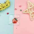 Red resin strawberry charm in clear plastic packaging for DIY jewelry making accessories - Red Strawberry