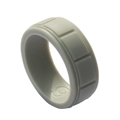 Light gray silicone sports ring with rectangular brick texture and matte finish - Light Gray