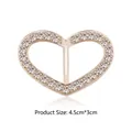 Elegant gold heart-shaped buckle with sparkling rhinestones for T-shirts and scarves - Heart Gold