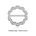 Silver flower-shaped t-shirt knot buckle with sparkling rhinestones, size 3.5x3.5cm - Flower Silver / 3.5cm*3.5cm