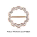 Sparkling flower-shaped rhinestone T-shirt knot clip in rose gold finish, size 3.5cm - Flower Gold
