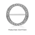 Silver rhinestone t-shirt knot buckle with 3.5cm circular design for women - Round Silver / 3.5cm*3.5cm