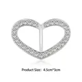 Silver heart-shaped T-shirt knot ring with sparkling white rhinestones, size 4.5x3cm - Heart Silver