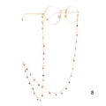 Golden eyewear chain with colorful evil eye charms and vintage metal links design - Gold Multi-color Evil Eye