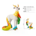 Rainbow mythical spirit sheep figurine in white and gold colors, 10x6x13cm model - Colorful Fairy Sheep (PL-127-1101)